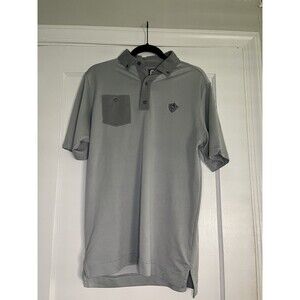 FJ Golf Polo Shirt Gray Athletic Fit Men's Size M Short Sleeve Collared Pocket